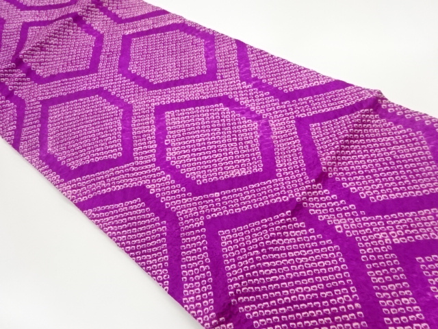 本総絞り抽象亀甲模様名古屋帯